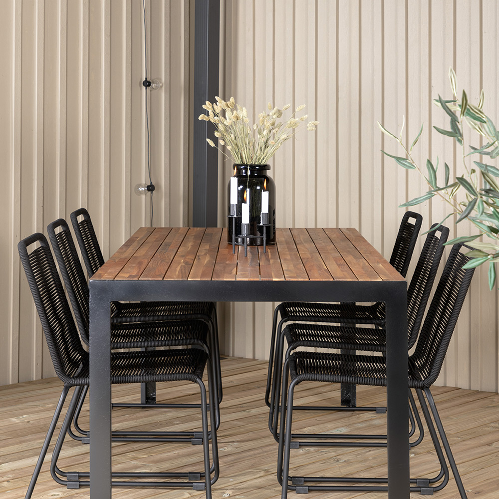 BoisDiningtable205*90cm-LindosStackingChair-LatteRope_6 Beige