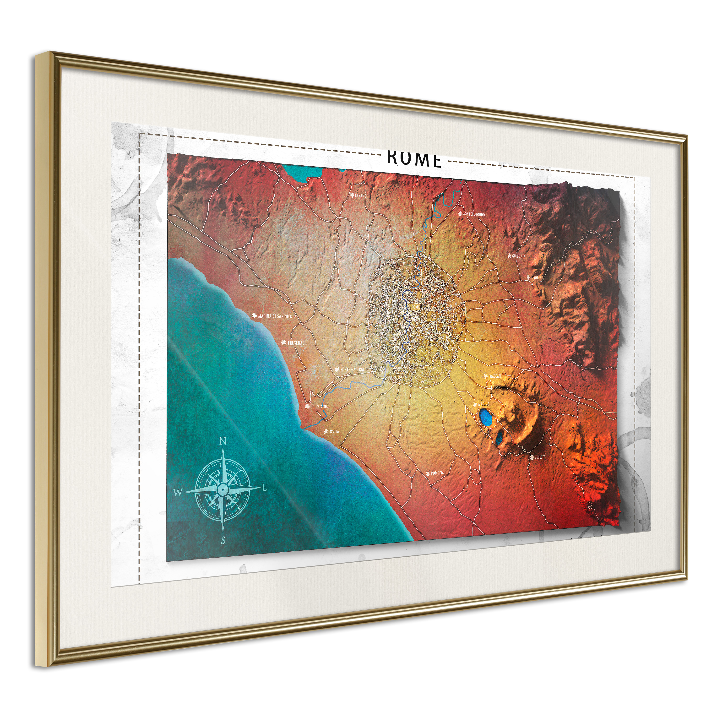 Poster Artgeist Affisch Isometric Map Rome