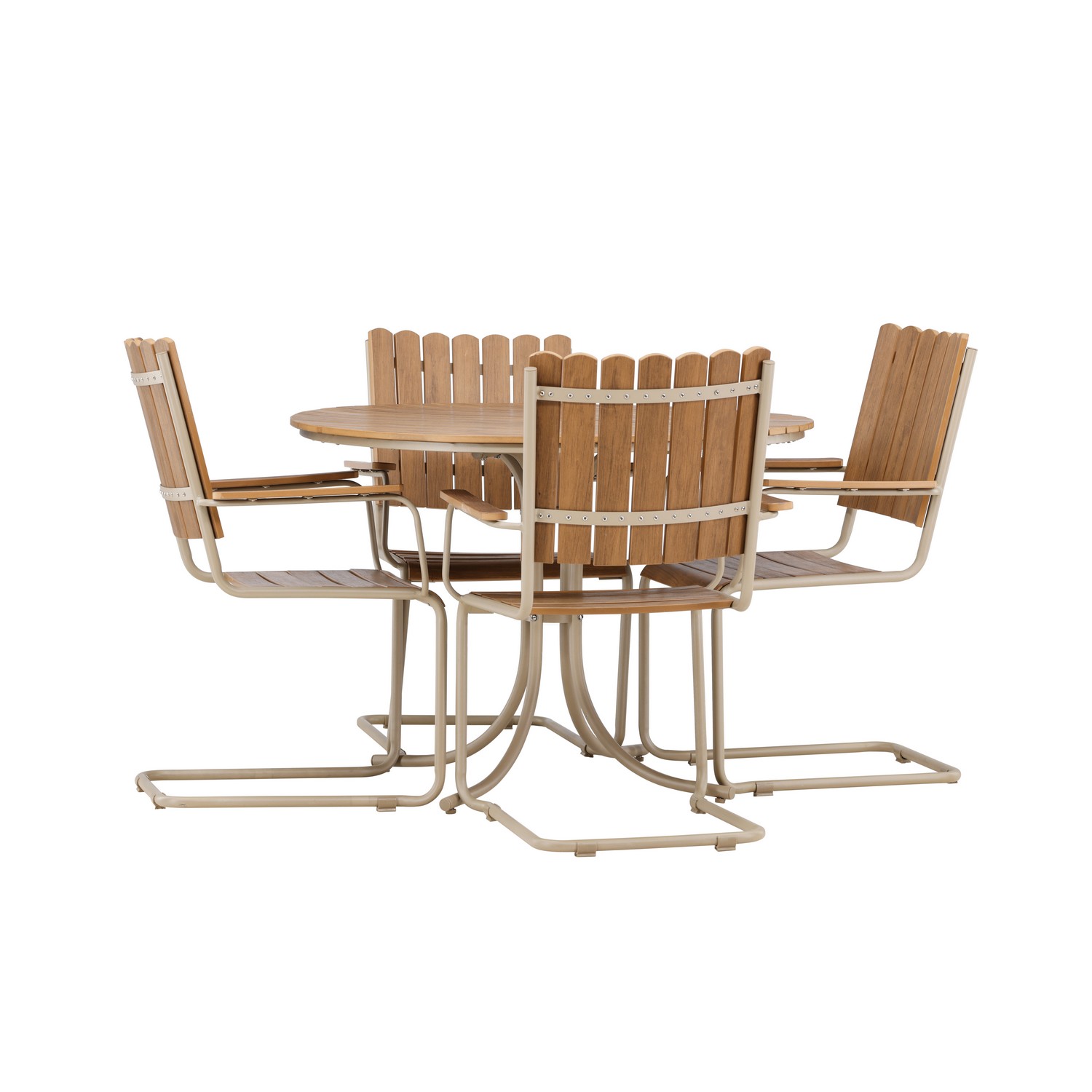 Holmsund Dining Set - Beige / Polywood Beige