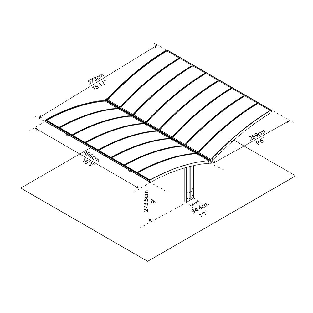 Dubbel Carport Canopia by Palram Arizona Breeze Carport I Metall 6x5 m