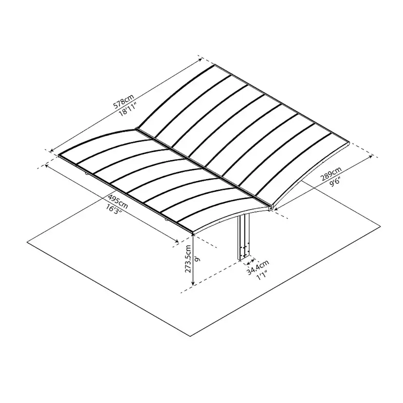 Dubbel Carport Canopia by Palram Arizona Breeze Carport I Metall 6x5 m