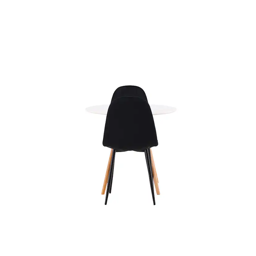 Matgrupp Venture Home Danburi Ø 60 cm med 2 Polar Sammet Stolar