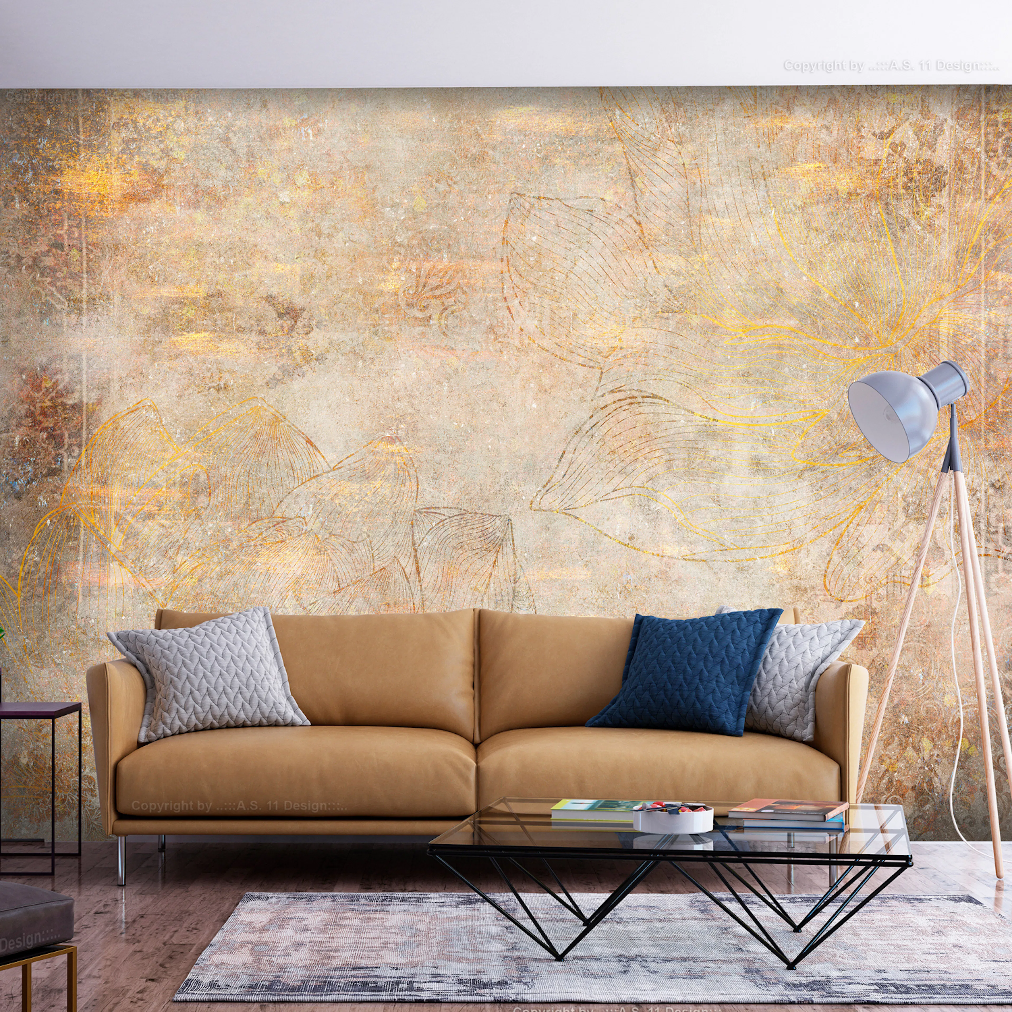 Fototapet - Golden Etude 450x315 450x315 cm
