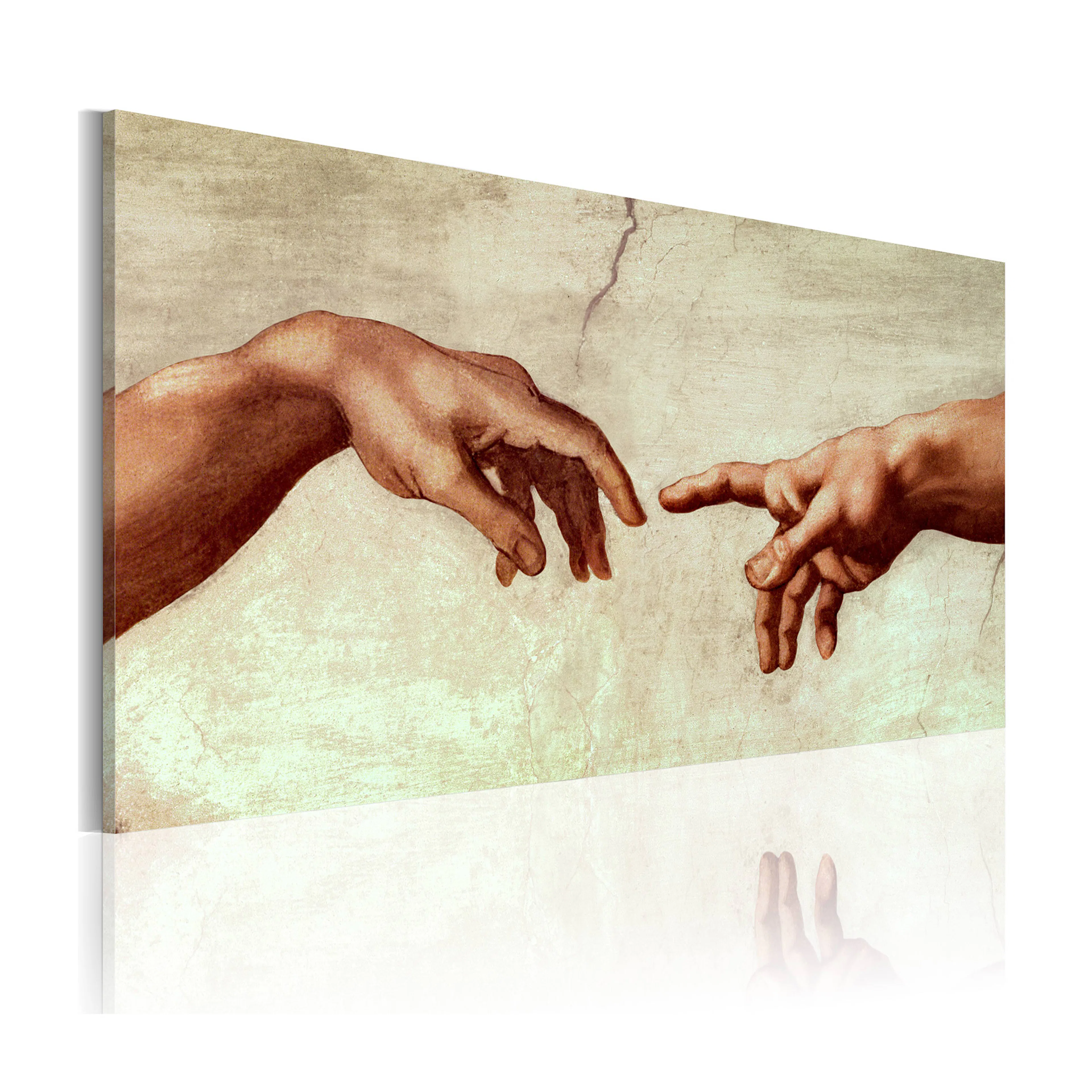 Handmålad Tavla Arkiio Skapandet Av Adam Fragment Av Målning 120x60