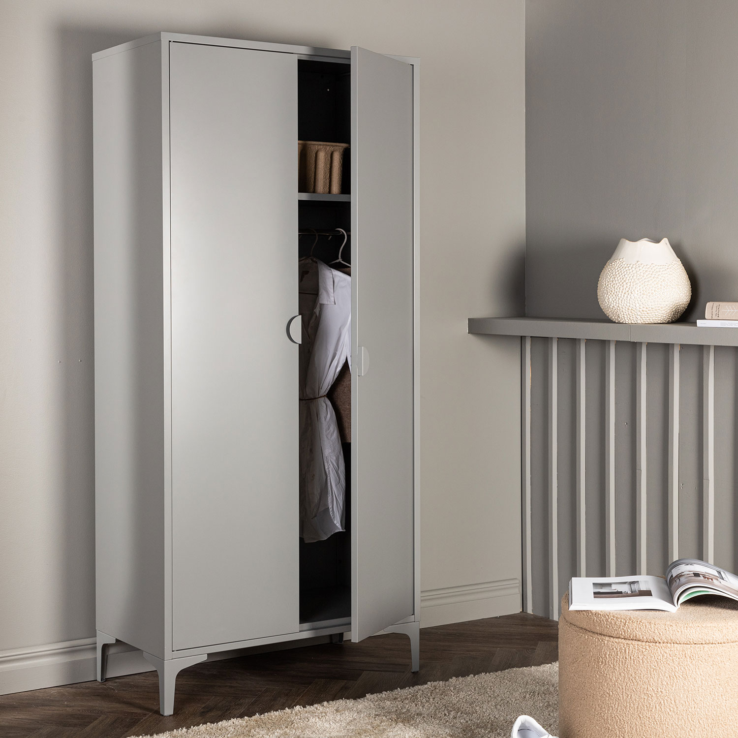 Piring Wardrobe - Light Grey Ljusgrå