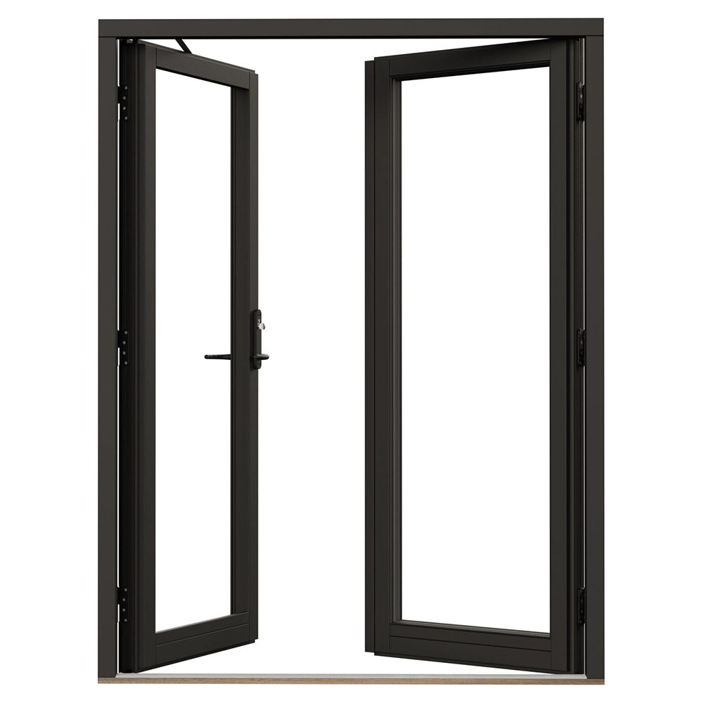 Parfönsterdörr NorDan NTech Helglasad Aluminium BlackLine Svart