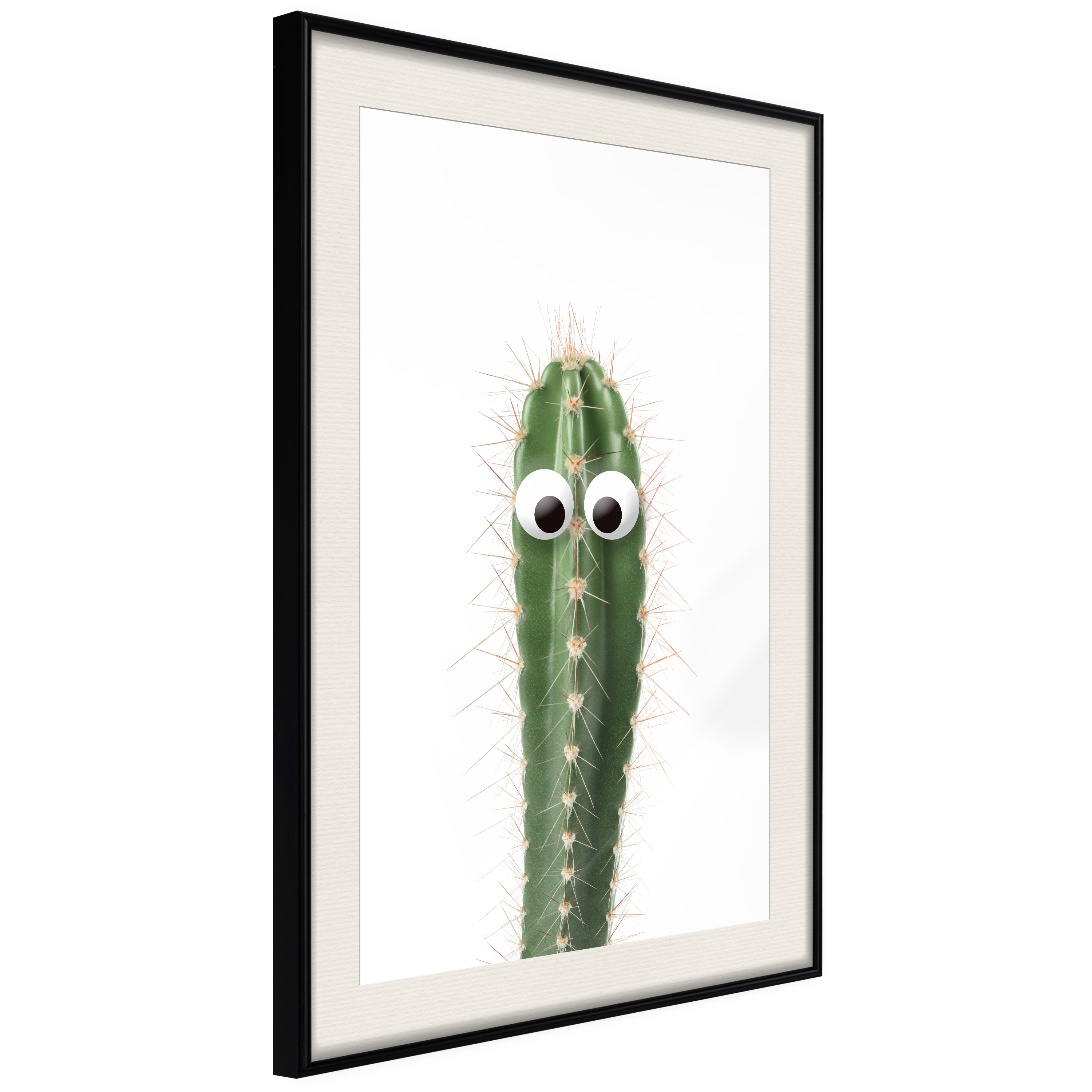 Affisch - Live Cactus [Poster] 30x45 Svart ram med passepartout, 30x45 cm