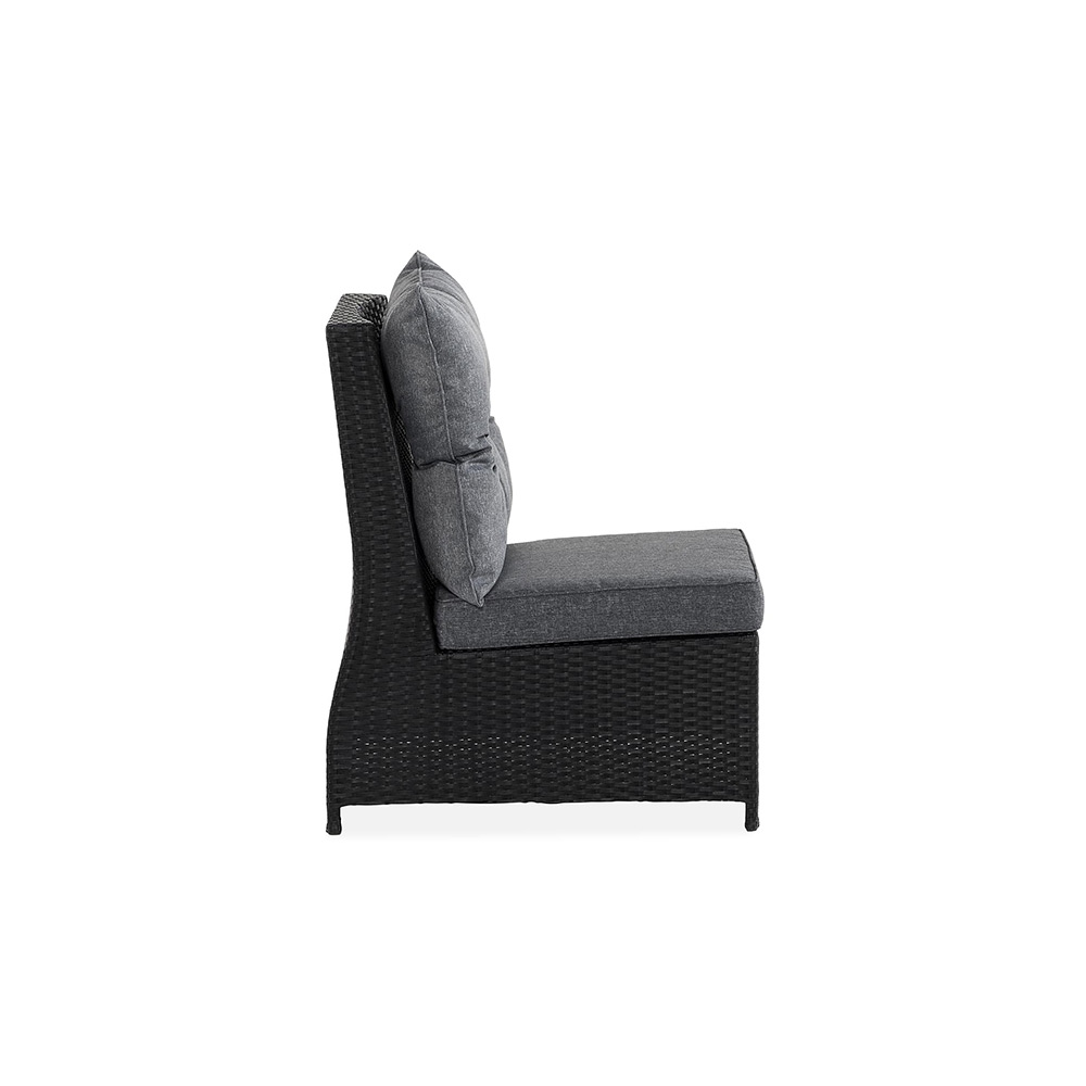 Mittdel Comfort Garden Till Soffa James, Svart i Konstrotting med Sittdyna