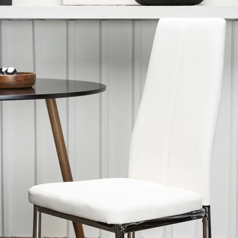Matstol Venture Home Pastill Vit Stol i Konstläder 2 st