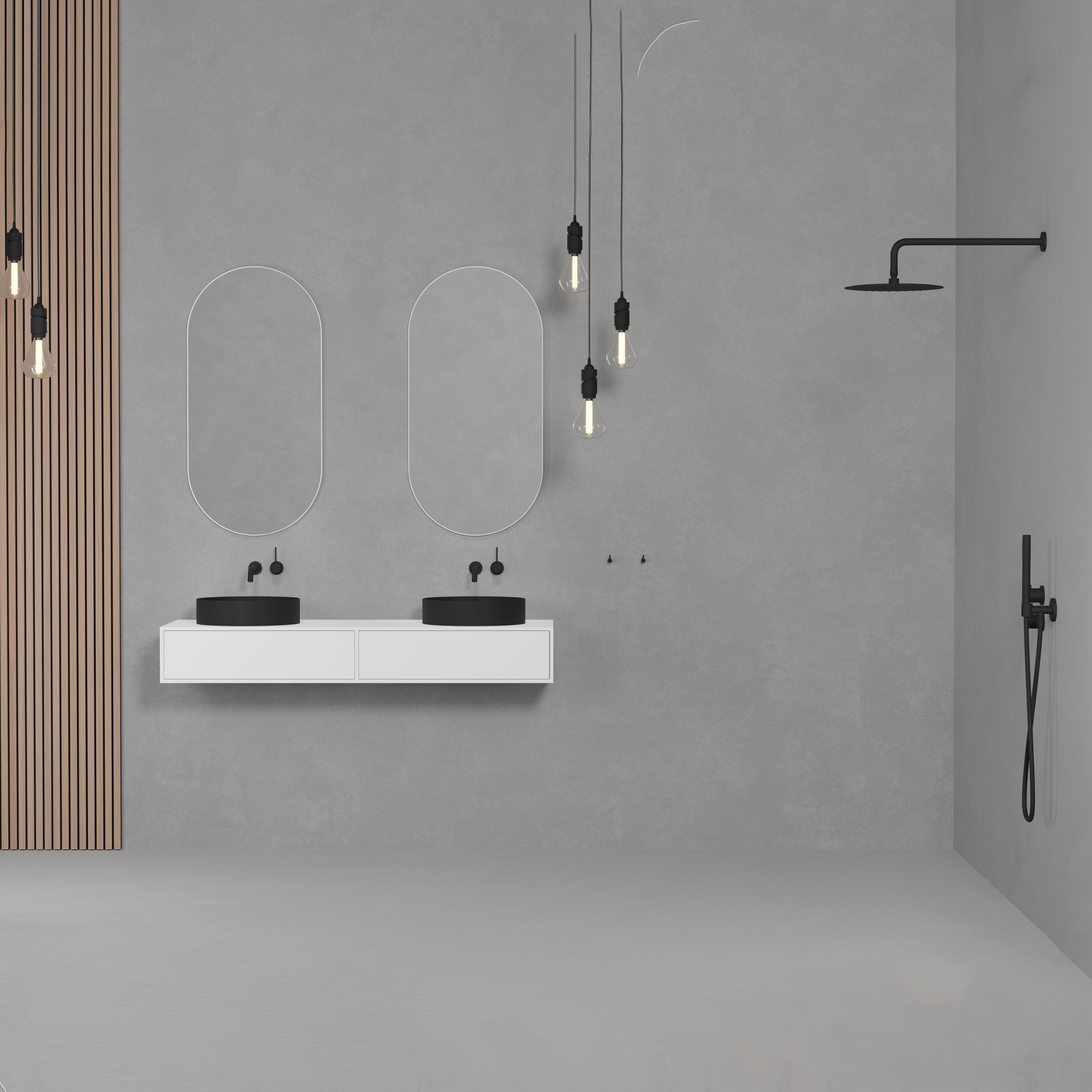 Takduschset Scandtap Steel Harmonized 2X för Inbyggnad