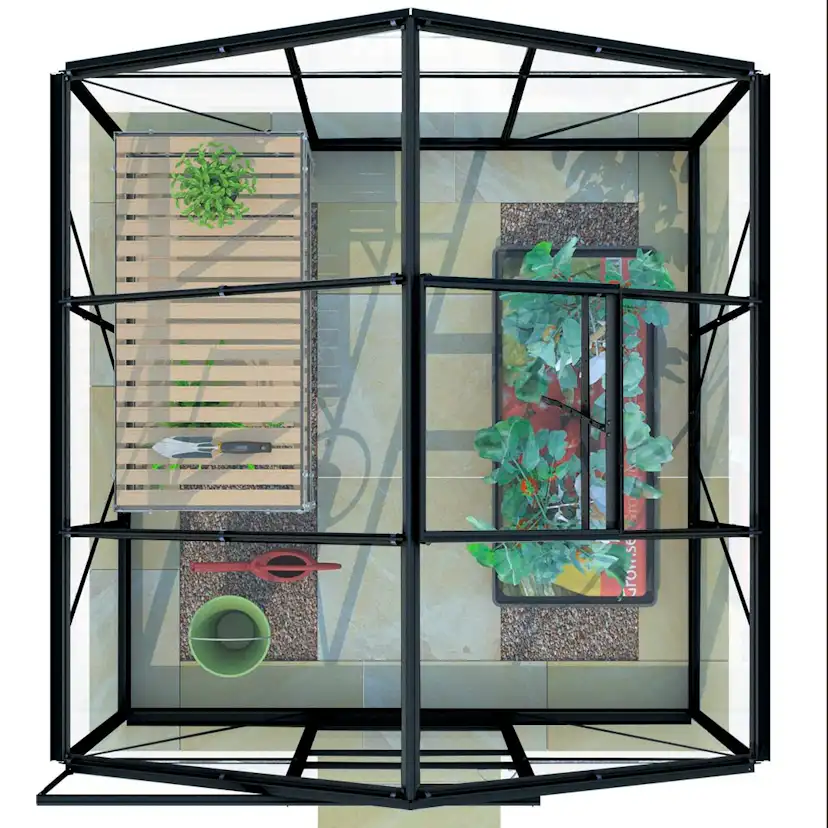 Växthus Glas Lykke Svart