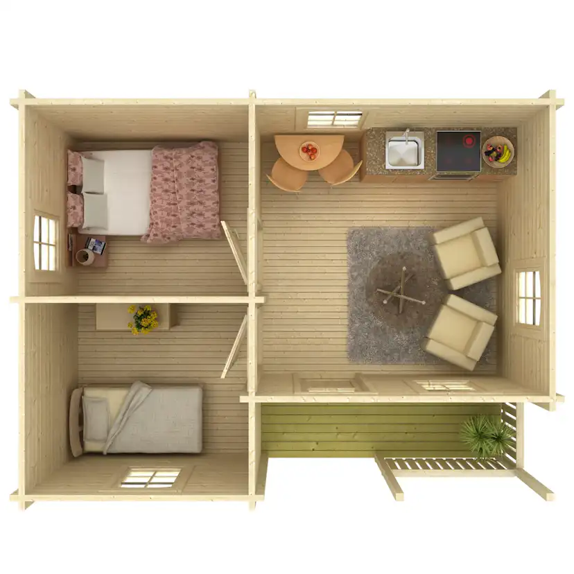 Stuga Palmako Sandra 21,5+3,7 m2