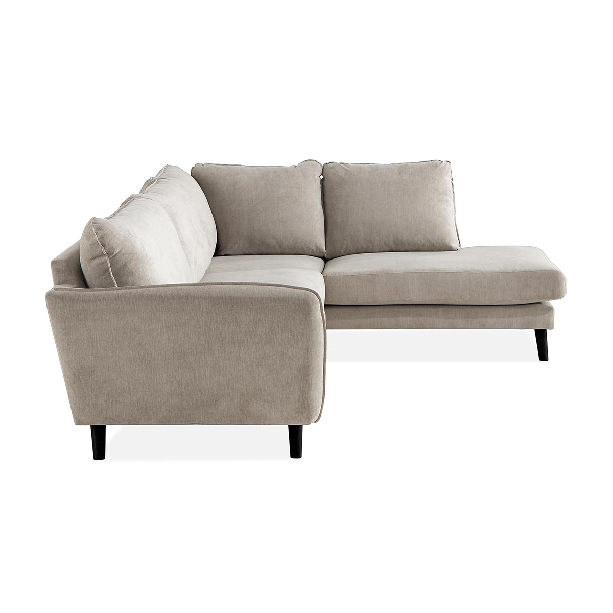 Trend Lyx Schäslongsoffa Höger Beige, Svarta ben