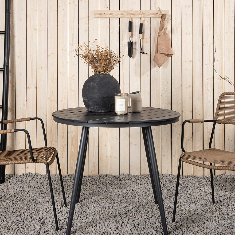 Cafégrupp Venture Home Break Ø90 cm med 2 Lindos Stolar med Armstöd