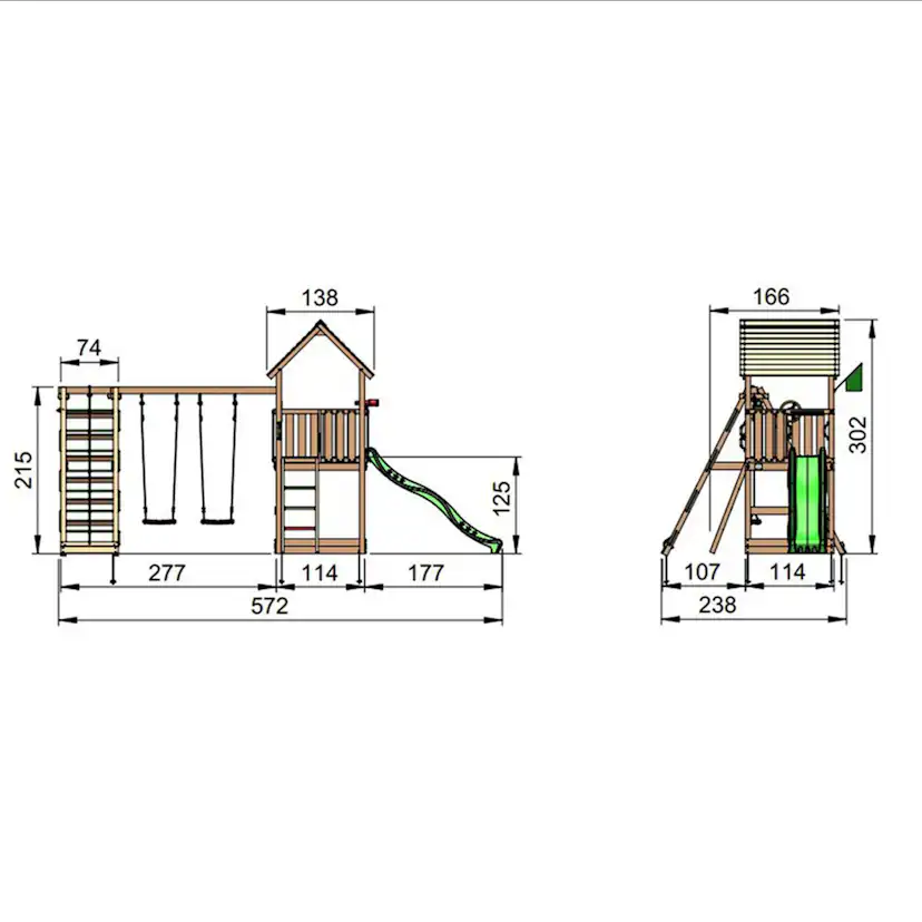 Lektorn Jungle Gym Club Komplett Inkl Climb Modul X'tra och Rutschkana