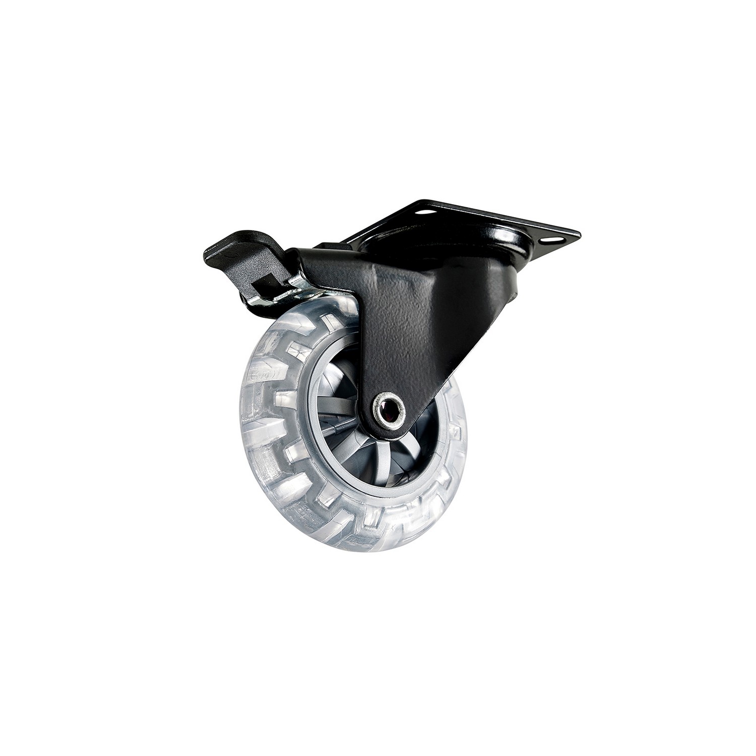 Möbelhjul Habo 4107 med broms 75mm Svart Svart