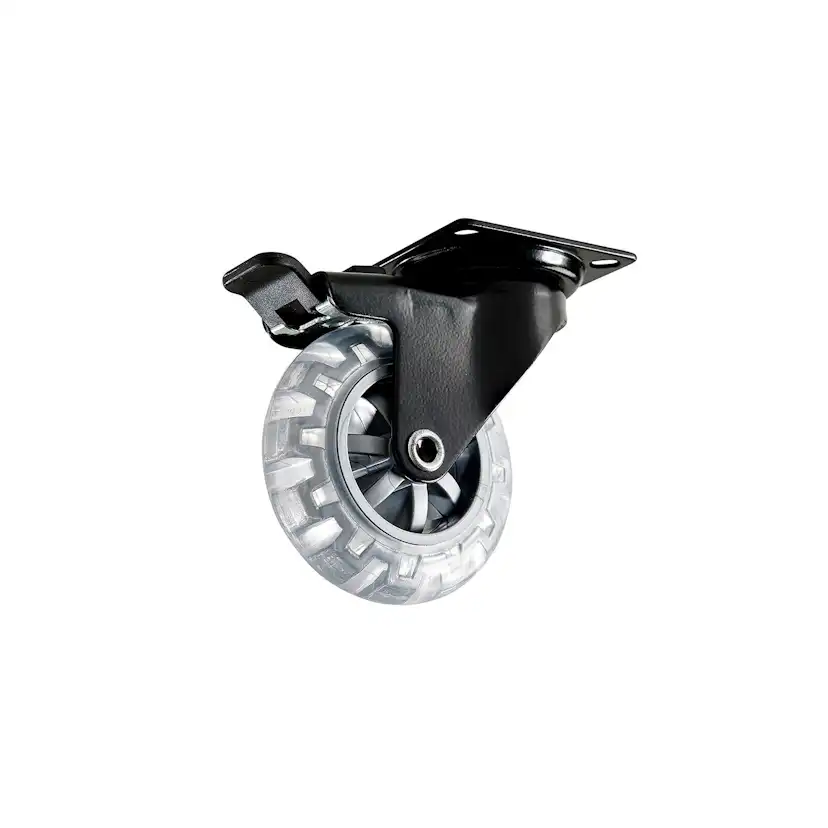 Möbelhjul Habo 4107 med broms 75mm Svart Svart