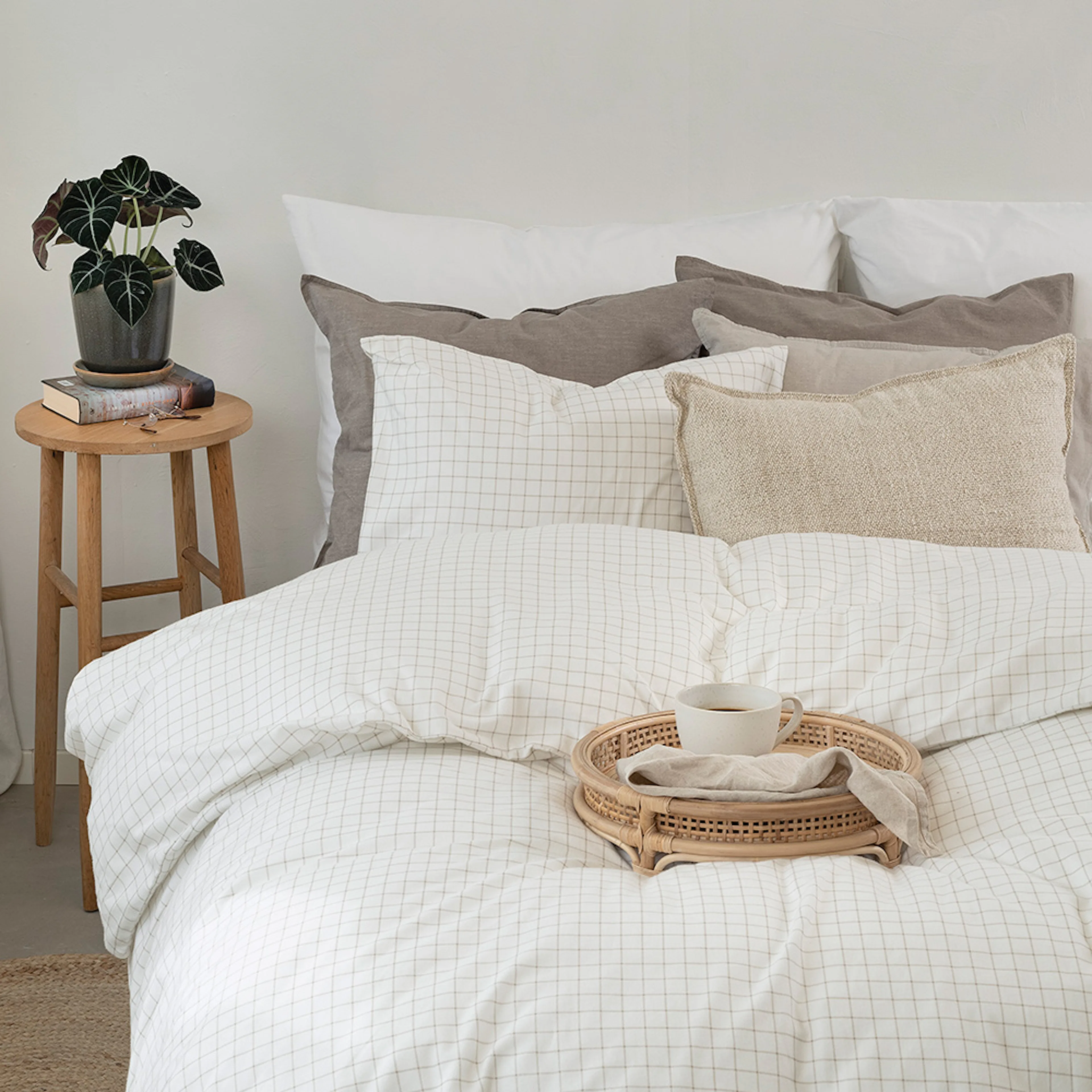 2-Dels Set Birger Flanell Offwhite Offwhite