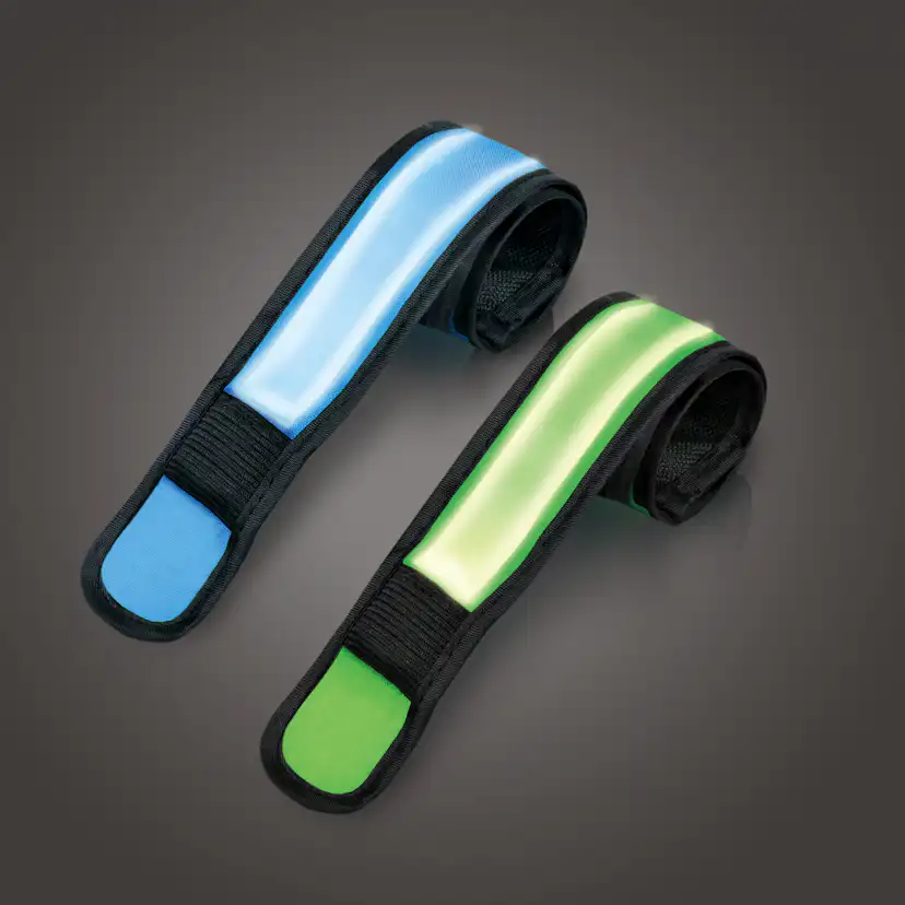 LED-reflexband LogiLink Slap-wrap 2-pack Blå + Grön
