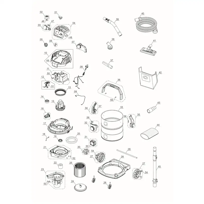 Grovdammsugare Einhell TE-VC 2025 SACL 25L 1200W Elektrisk Våt-/torrdammsugare