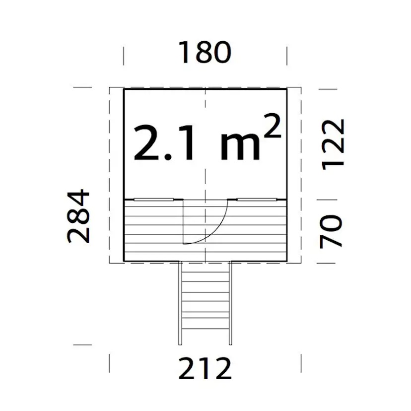 Lekstuga Palmako Toby 2,1 m² Upphöjd Stuga i Trä med Altan