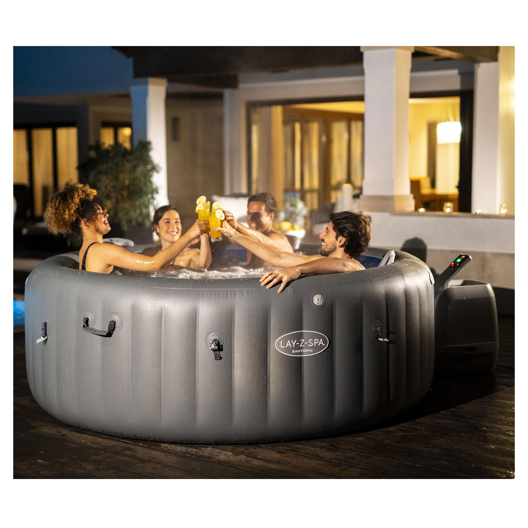 Uppblåsbart Spabad Bestway Lay-Z Santorini Hydrojet Pro