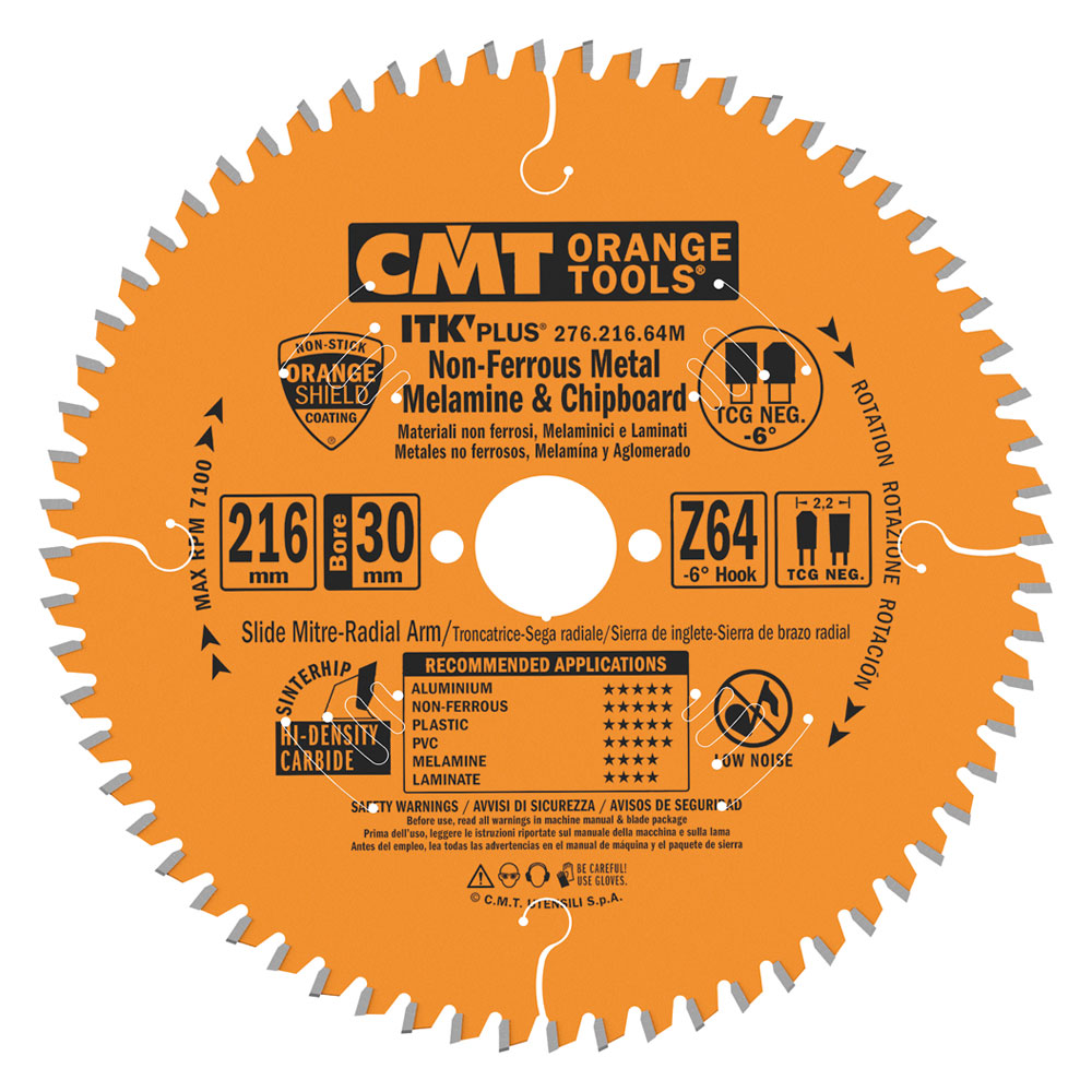 Sågklinga CMT Orange Tools fintandad NE Neg Alu/Plast
