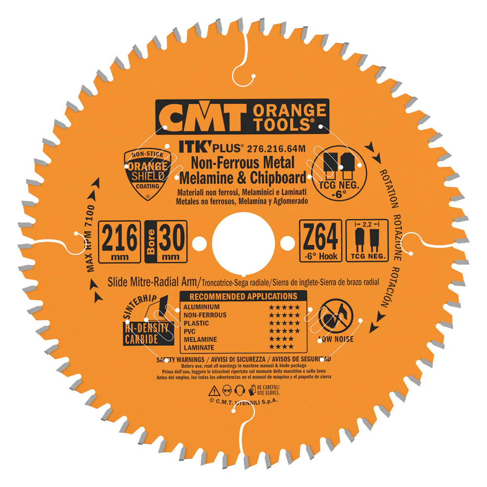 Sågklinga CMT Orange Tools fintandad NE Neg Alu/Plast