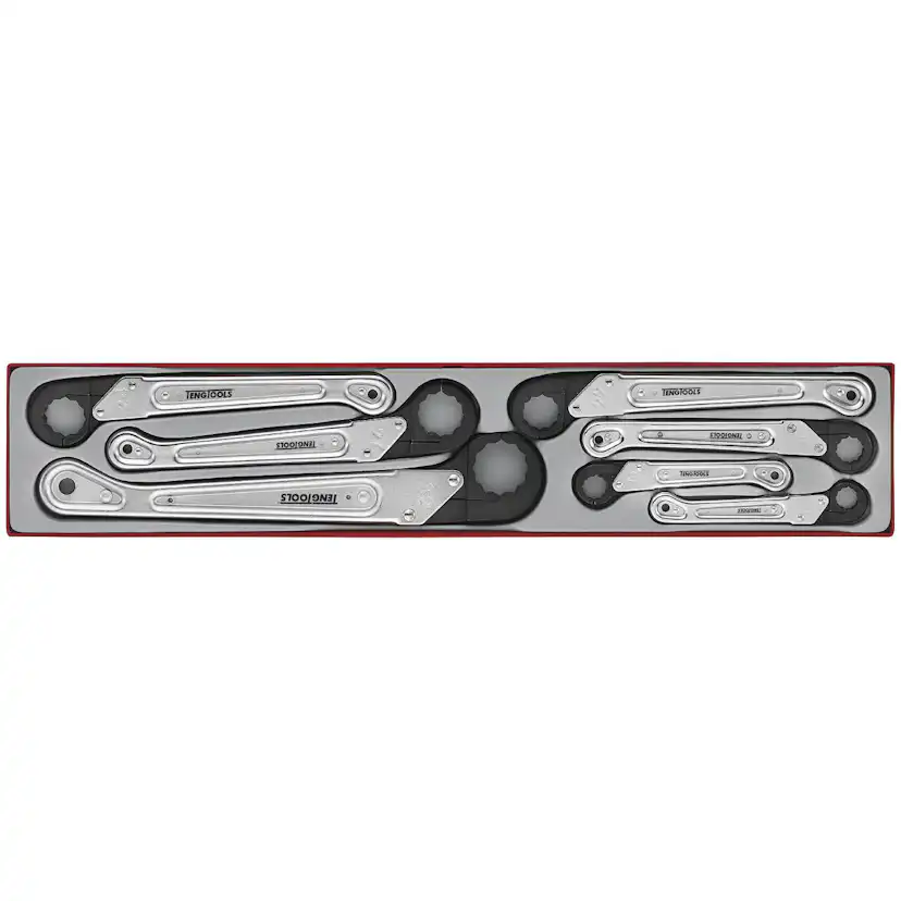 Öppningsbara ringspärrnycklar 7 delar Teng Tools TTXQRS07