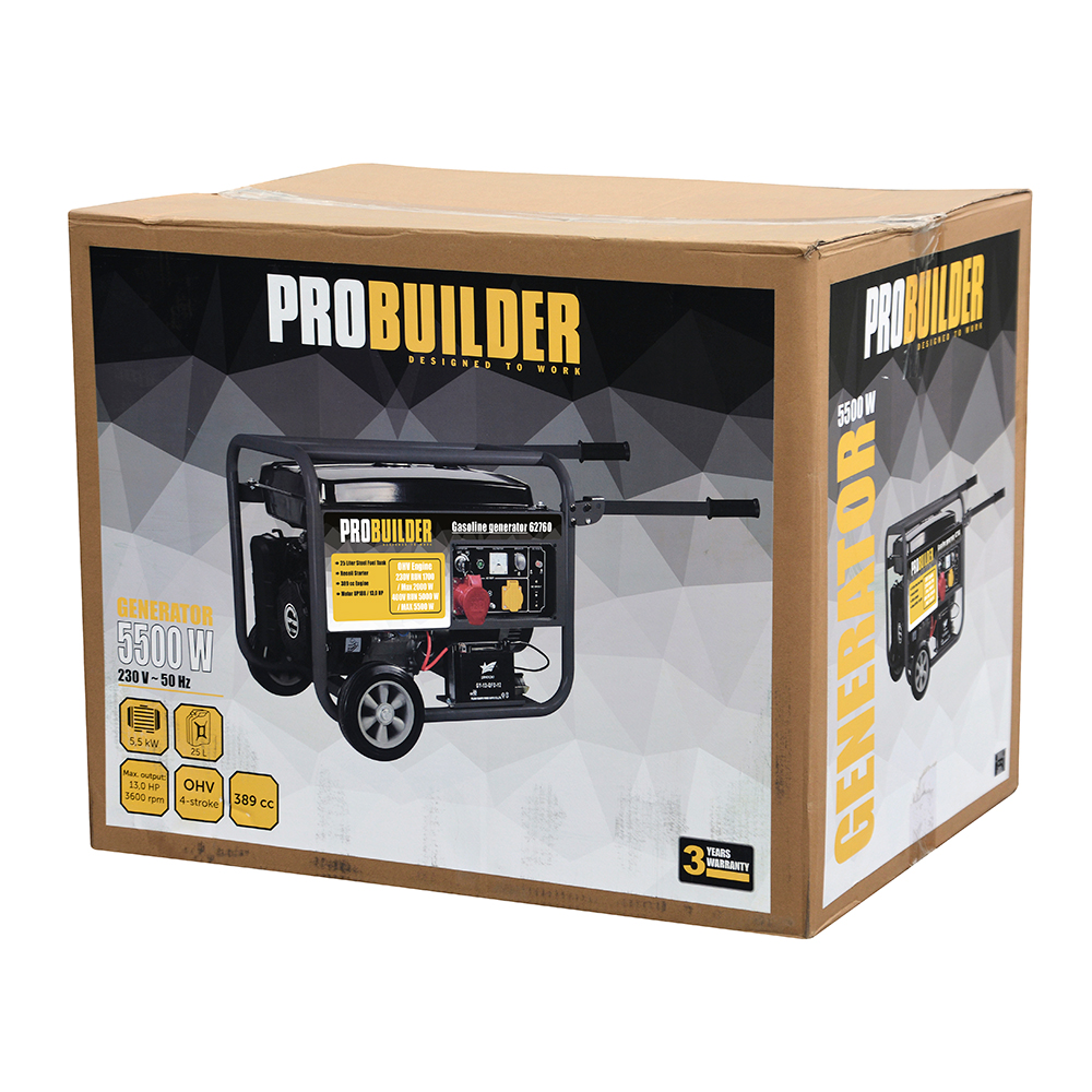 Elverk Probuilder 5000W/Max 5500W (Schuko) 389 cc