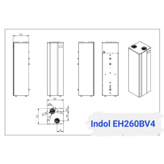 Värmepumpsberedare Indol EcoHeat PRO EH200FV3 Wifi-Ansluten 200L
