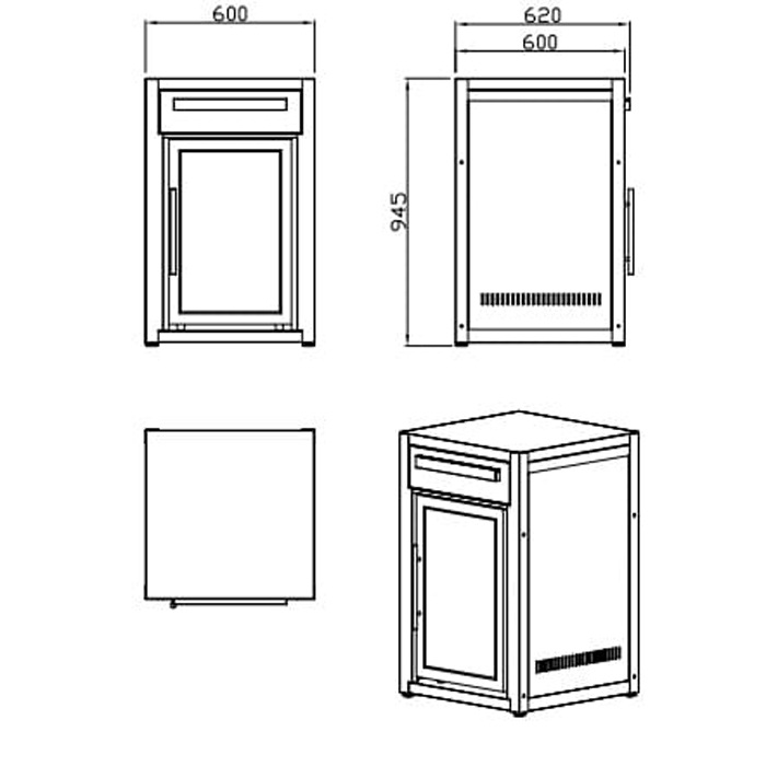 Myoutdoorkitchen - Nordic Line Black - 201SS - Free-standing Svart