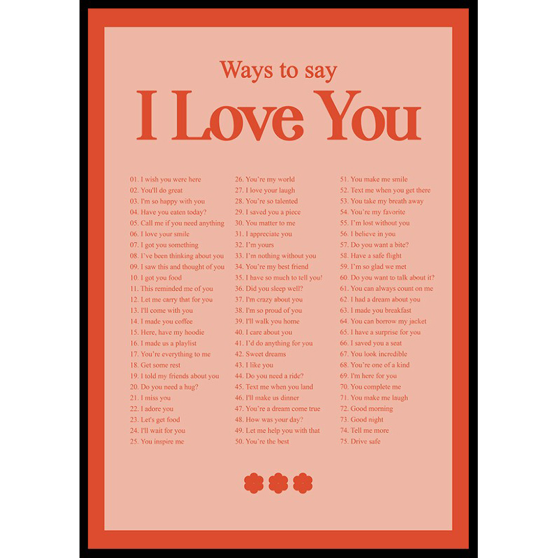 Poster Gallerix Ways To Say I Love You