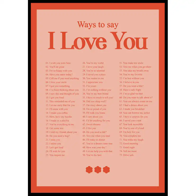Poster Gallerix Ways To Say I Love You