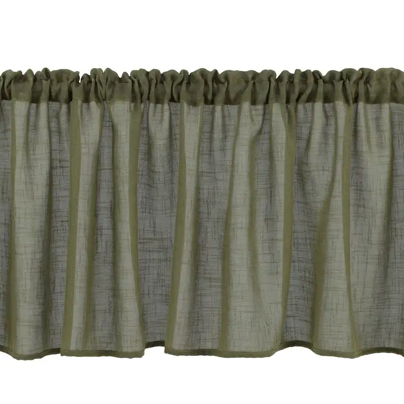 Kaya Curtain Polyester/fake linen - Green - 55*250 - Pelmet Grön