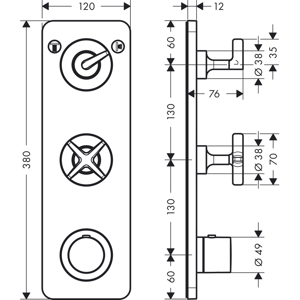 Duschblandare Axor Citterio E 2-utlopp