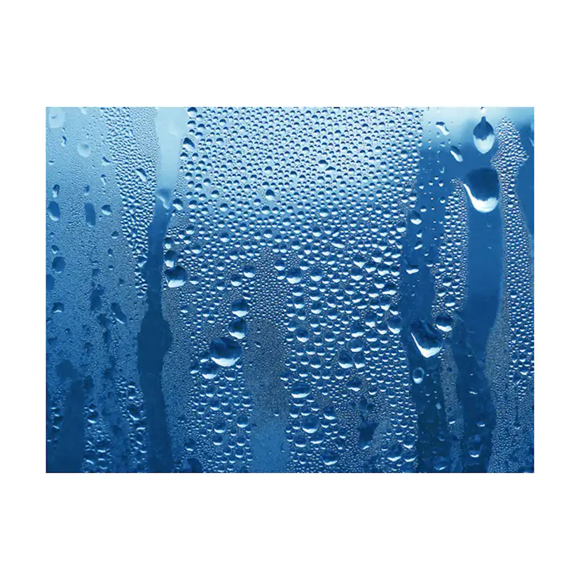 Fototapet Arkiio Vatten Droppar På Blått Glas