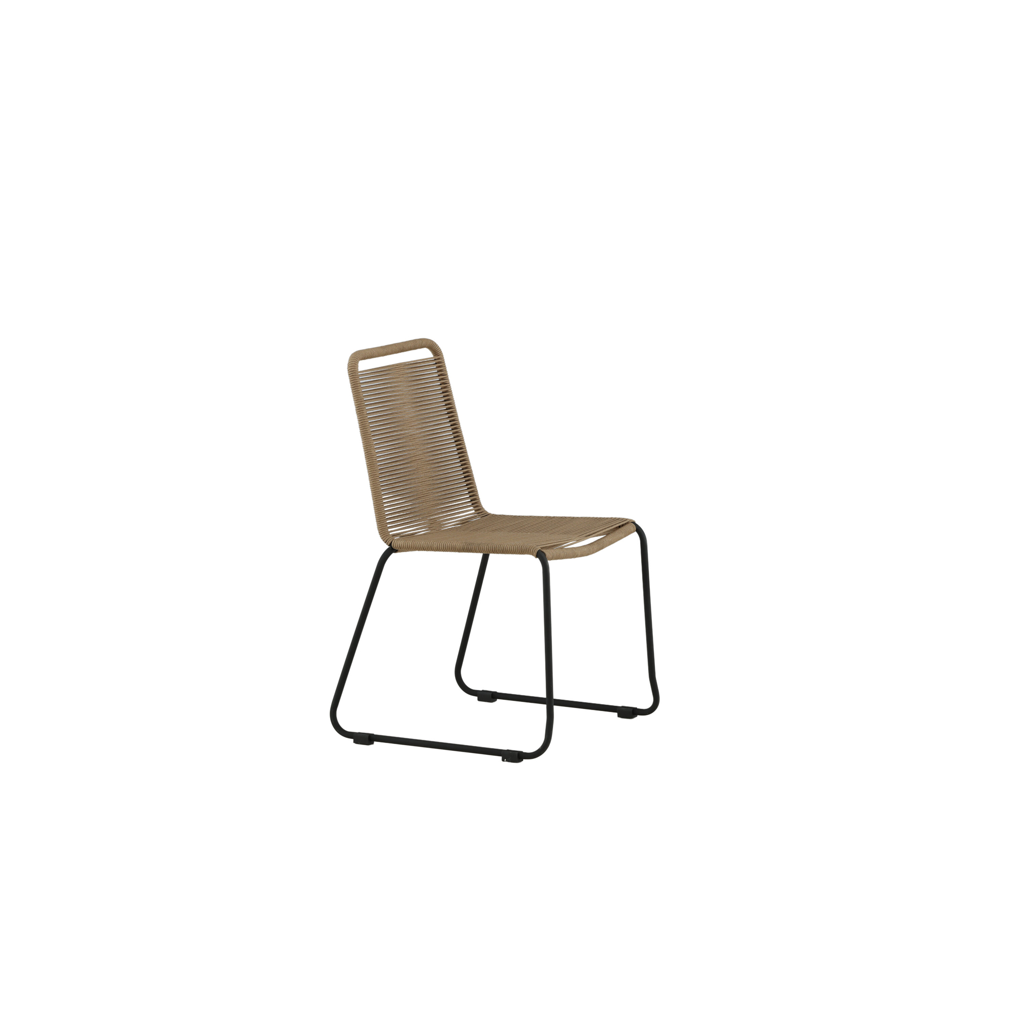 Lindos Stacking Chair - Black Alu / Latte Rope Svart/Latte