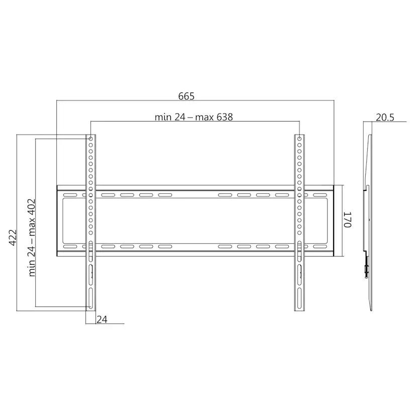 Väggfäste LogiLink TV 37-70 tum Fast