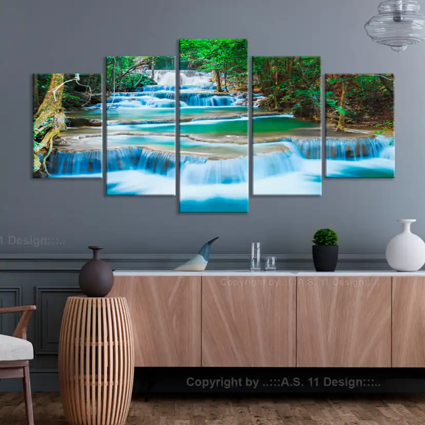 Tavla Arkiio Blue Waterfall In Kanchanaburi Thailand
