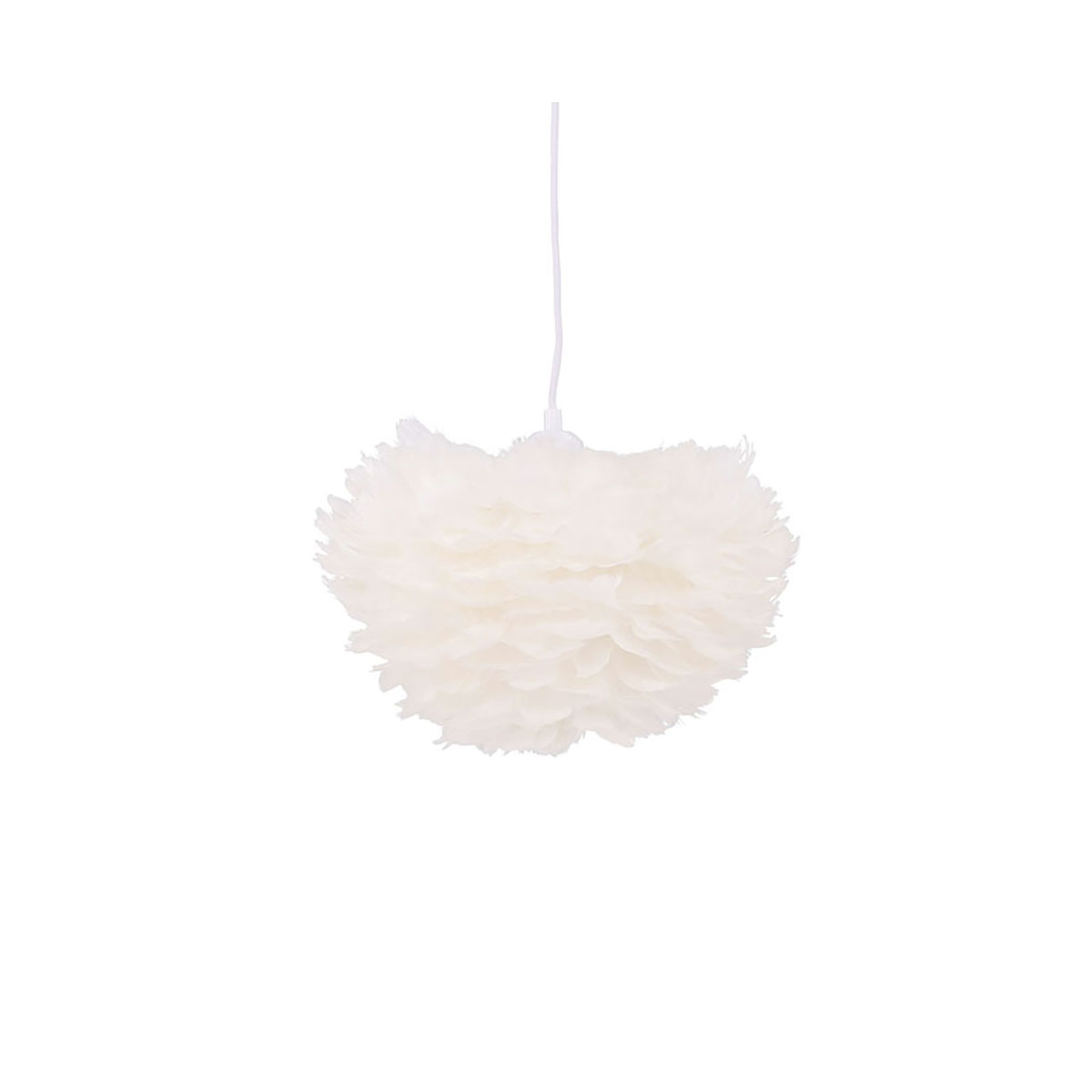 Nicola - Small Pendant Lamp - White / White artificial feath Vit