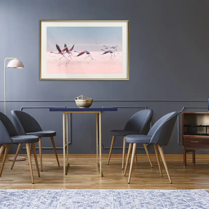 Poster Artgeist Affisch Flamingos Race