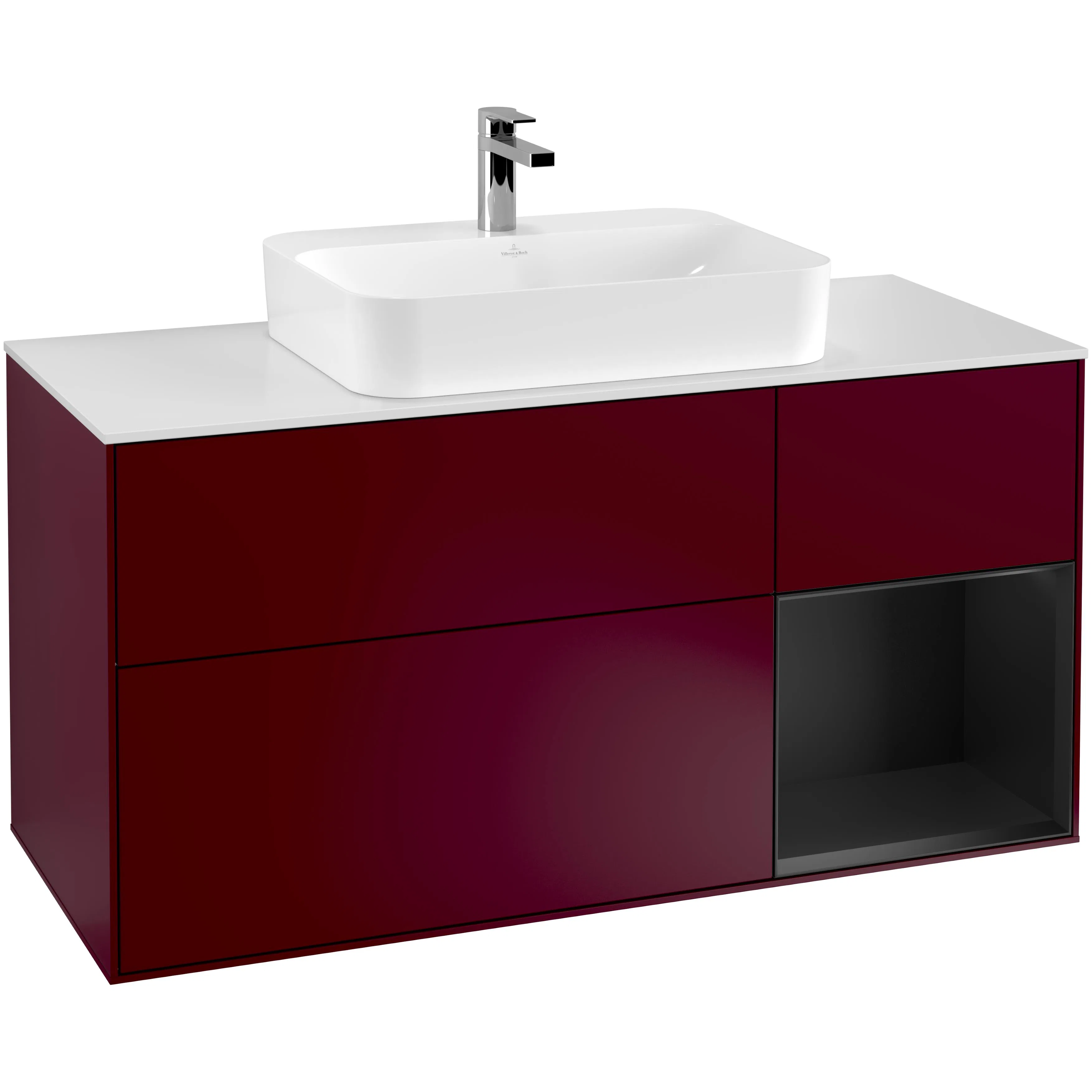 Tvättställsskåp Villeroy & Boch Finion med 3 Lådor Hylla och Bänkskiva för Ytmonterat Tvättställ