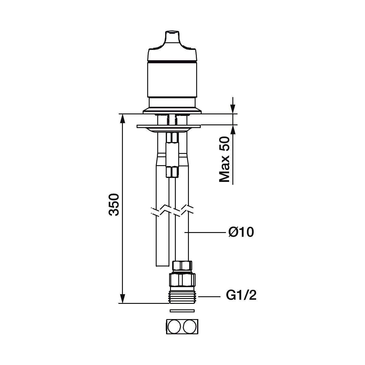 Avstängningsventil FM Mattsson Bänkmodell Krom för Disk- & Tvättmaskin