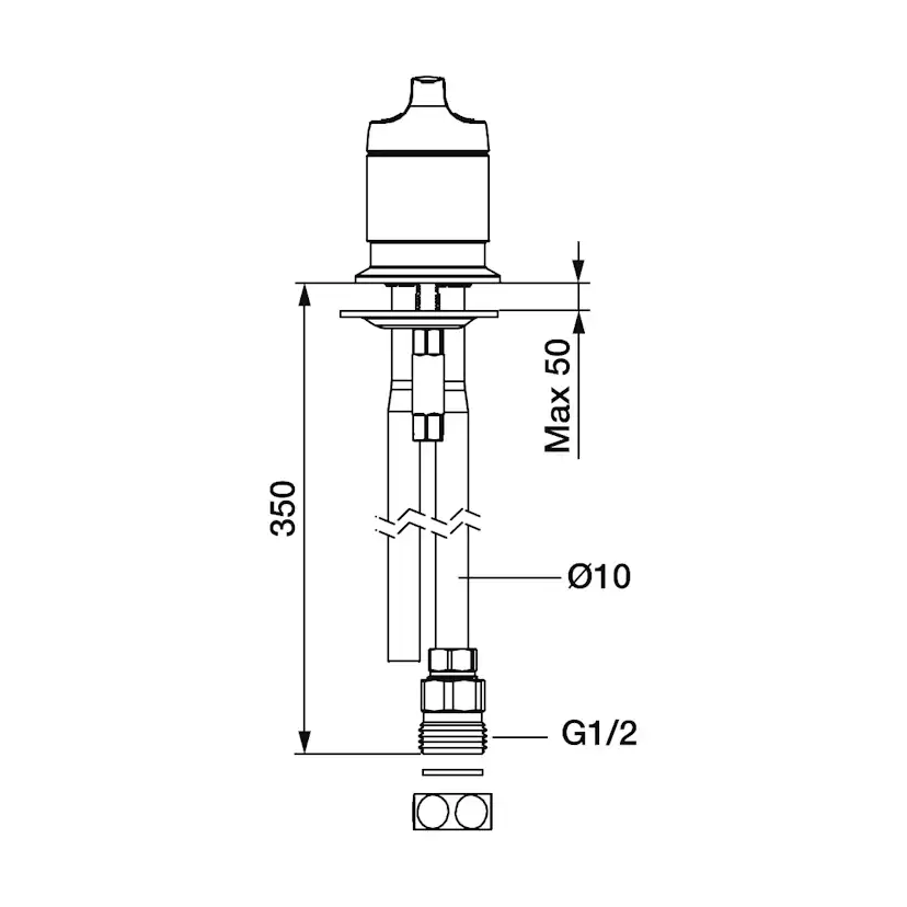 Avstängningsventil FM Mattsson Bänkmodell Krom för Disk- & Tvättmaskin