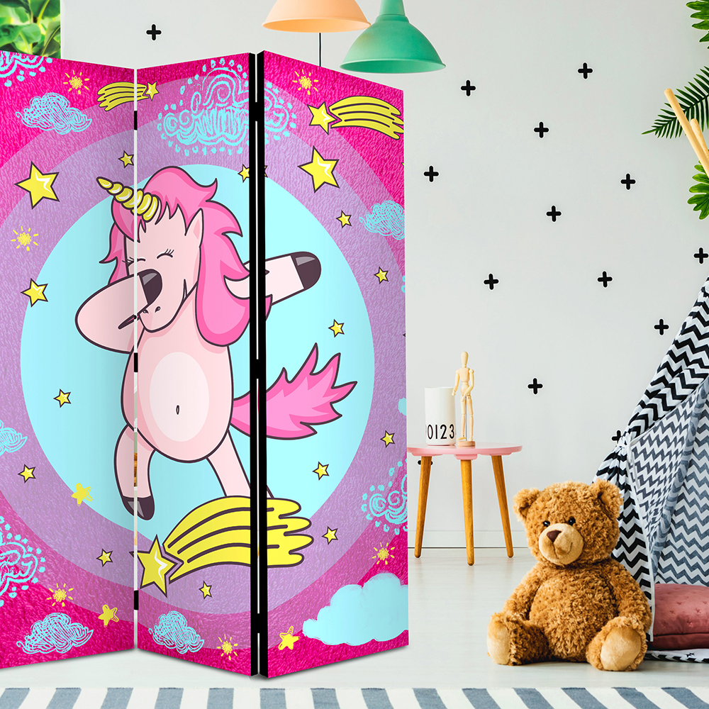 Rumsavdelare Skärmvägg Arkiio Dancing Unicorn 135x172 cm