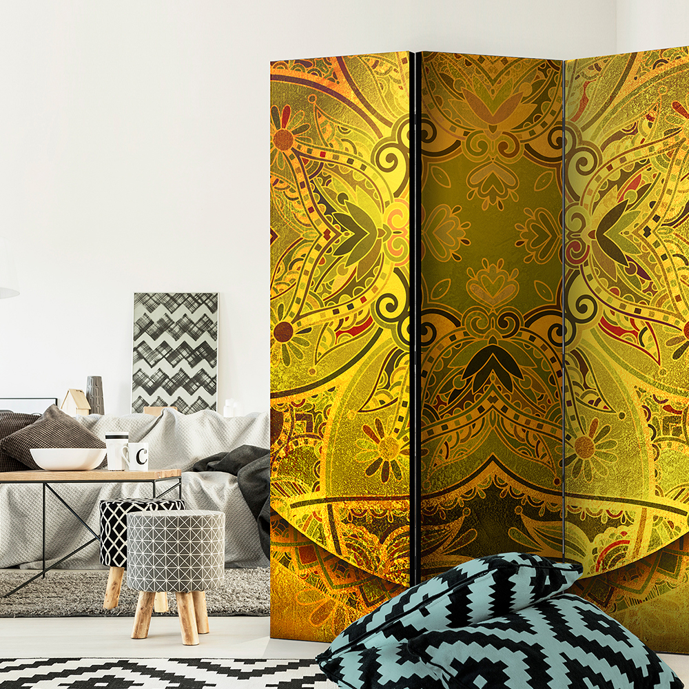 Rumsavdelare Skärmvägg Arkiio Mandala: Golden Power 135x172 cm