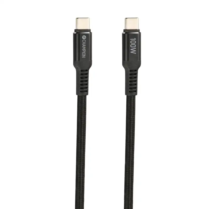 USB-C Champion kabel 100W 1m Svart