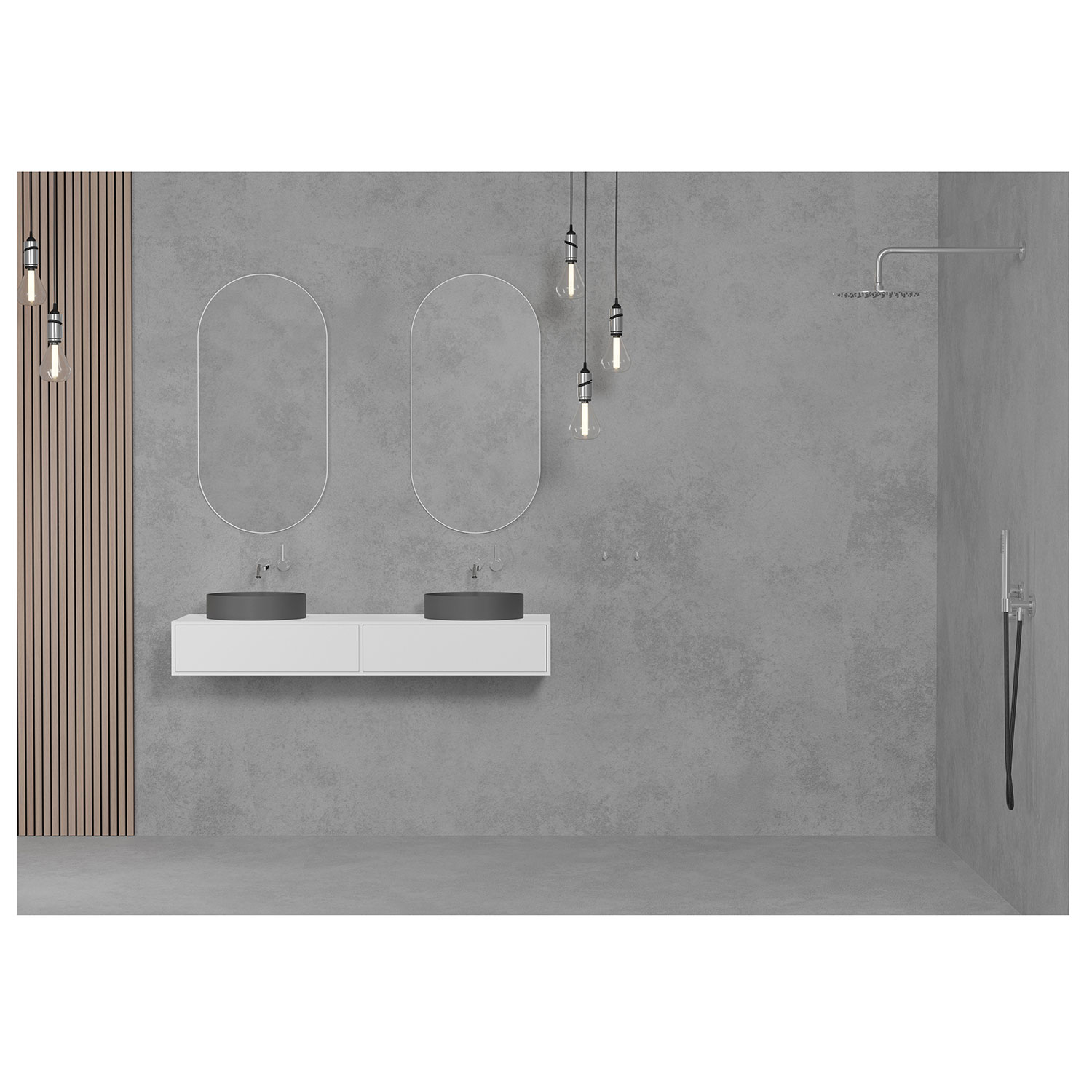 Takduschset Scandtap Steel Harmonized 2X för Inbyggnad