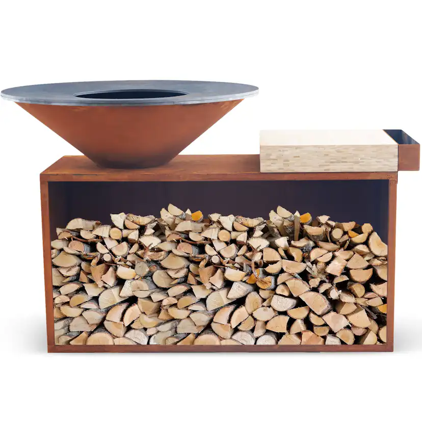 Eldstad Lyfco Cortenstål Vedeldad Skärbräda Vemdalen